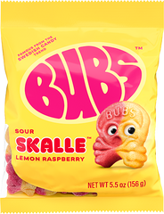Bubs Sour Lemon Raspberry Skalle - 5.5oz - Sweden