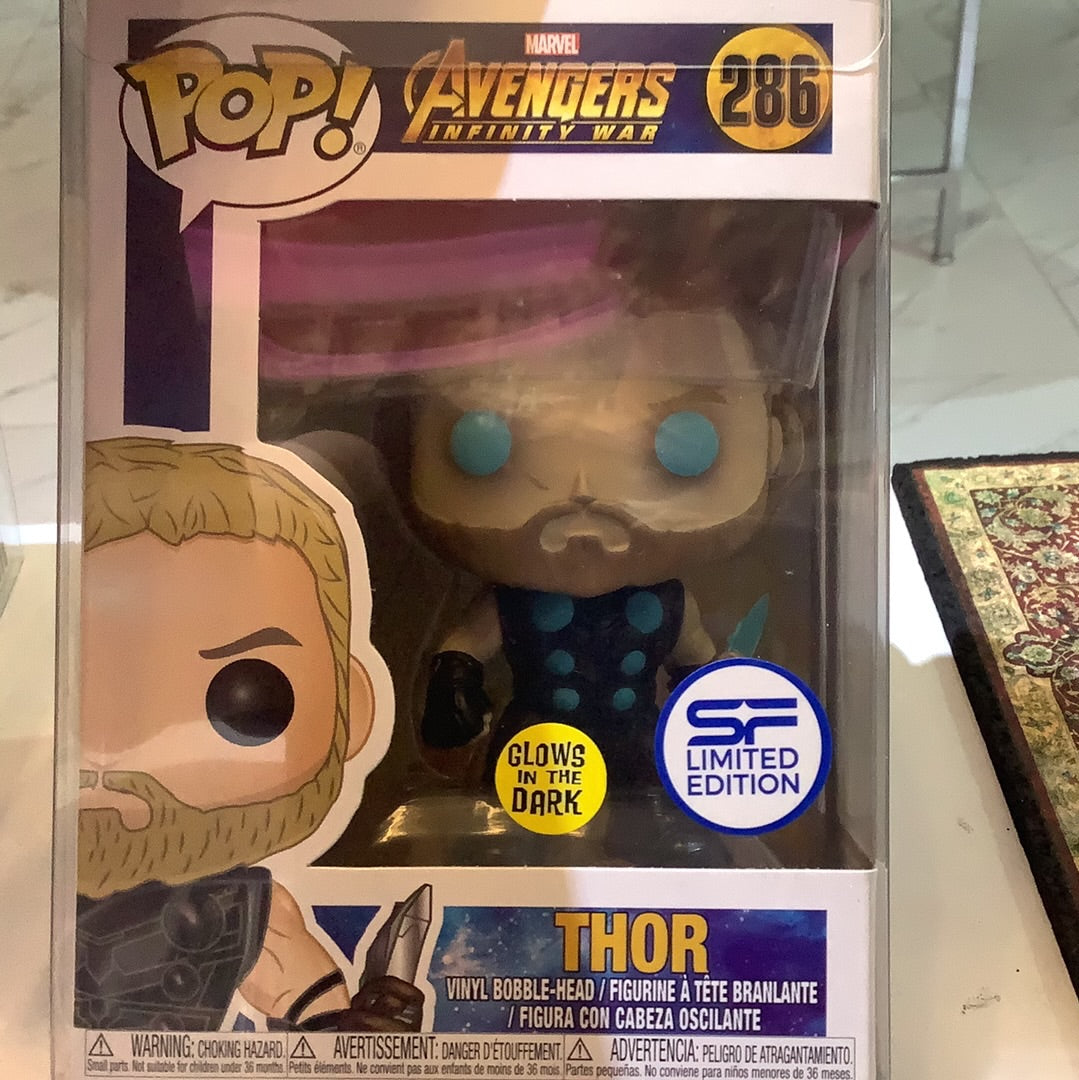 Funko Pop Marvel Avengers Infinity War Thor 286 GLOWS IN THE DARK - SF LIMITED EDITION