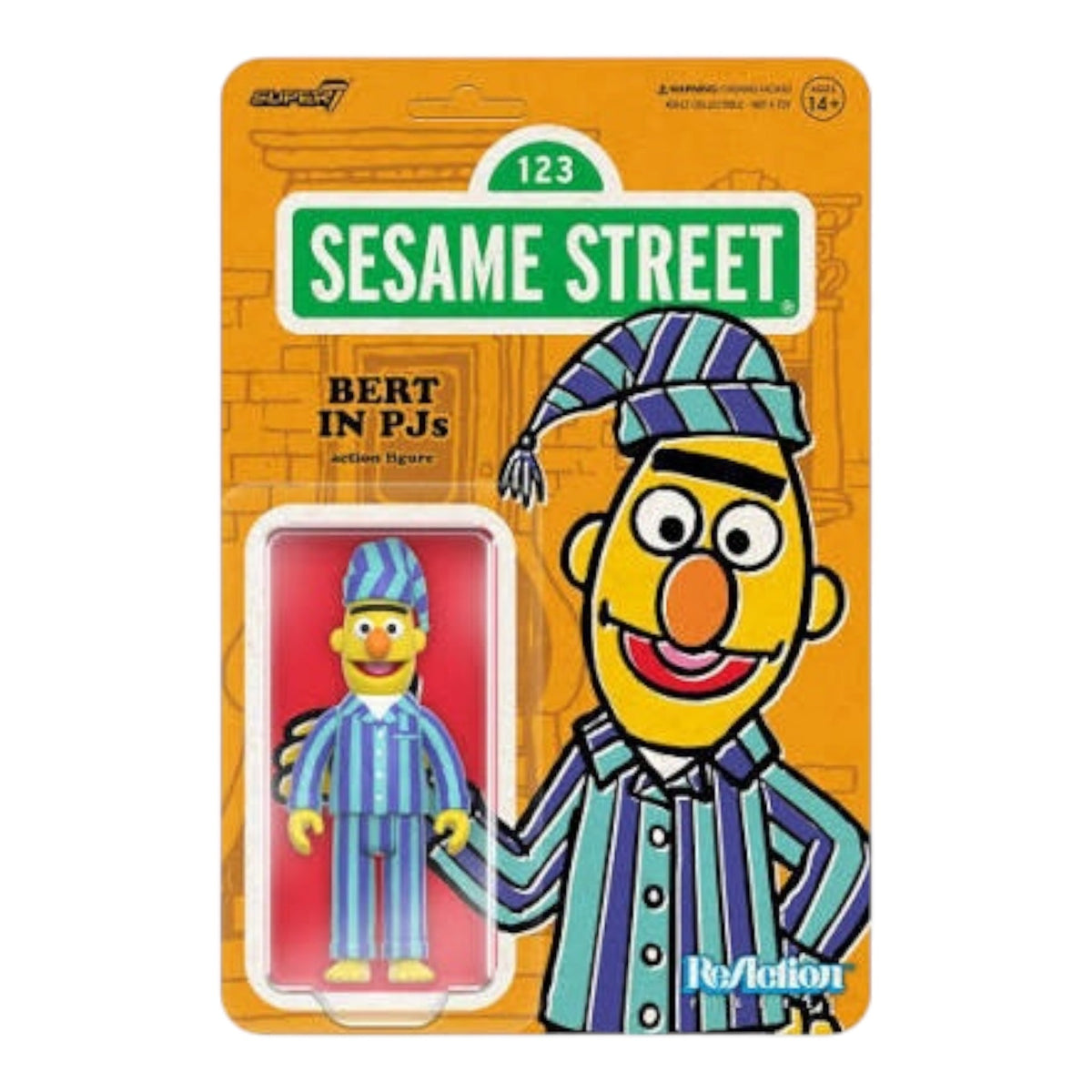 Super7 x Sesame Street Bert in PJs 3 3/4” ReAction Figure