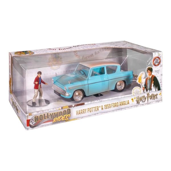 Hollywood Rides: Harry Potter 1959 Ford Anglia 1:24 Scale Die-Cast Metal Vehicle with Figure