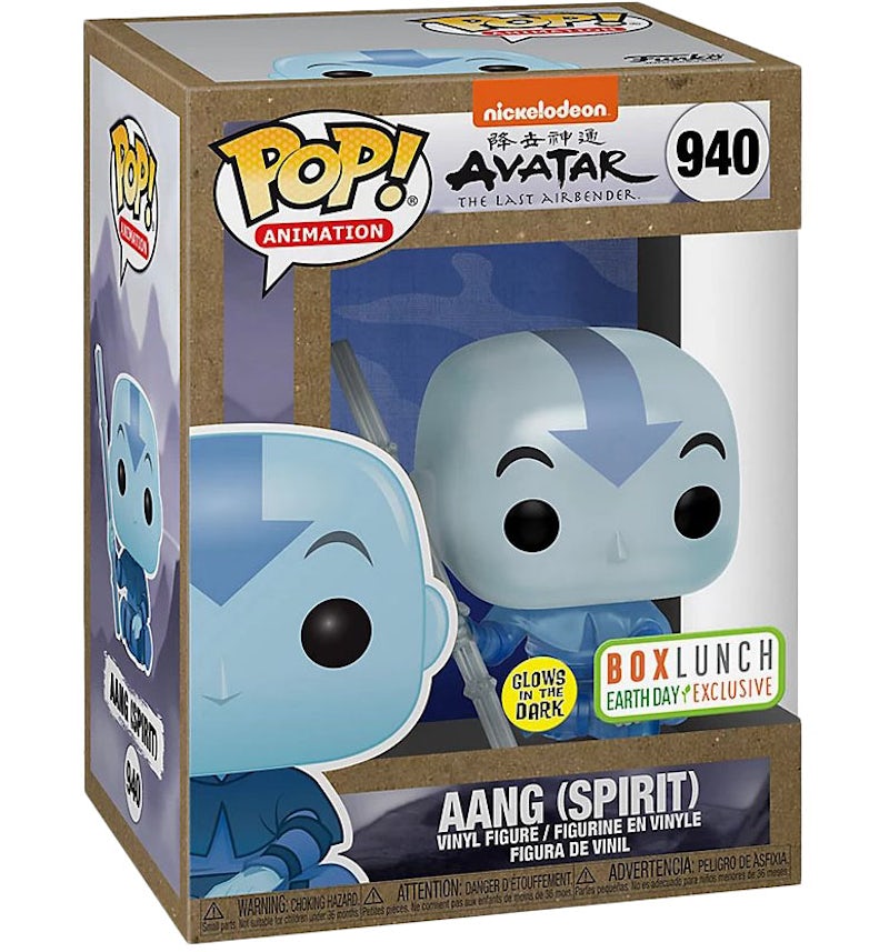 Funko POP! Animation: Avatar The Last Airbender - Aang (Spirit) 940 (Glows in the Dark) (Box Lunch Earth Day Exclusive)