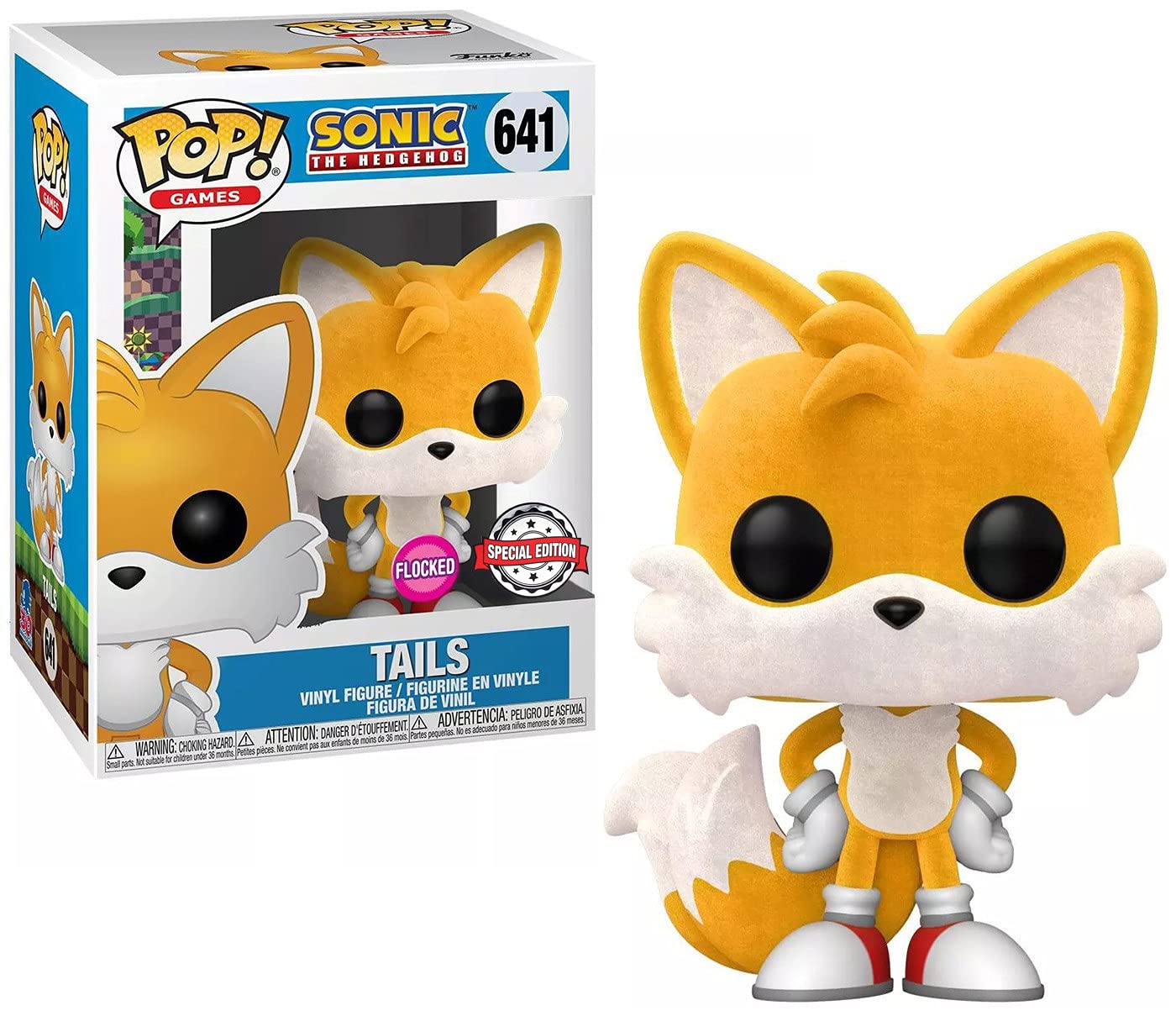 Funko POP! Games: Sonic the Hedgehog - Tails 641 (Flocked) (Target Con Exclusive) (BOX HAS MINOR LIGHT BLEACH)