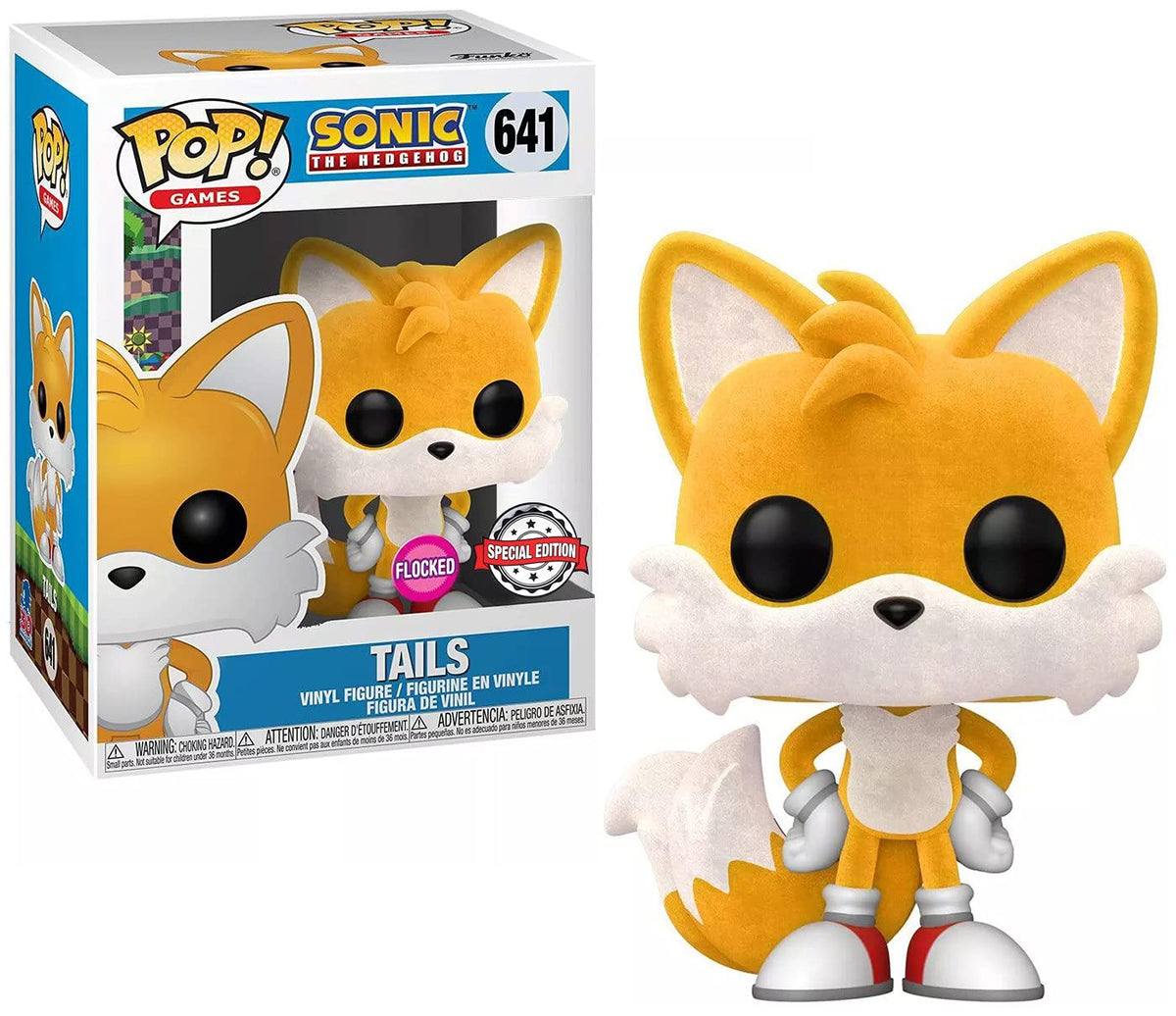 Funko POP! Games: Sonic the Hedgehog - Tails 641 (Flocked) (Target Con Exclusive) (BOX HAS MINOR LIGHT BLEACH)