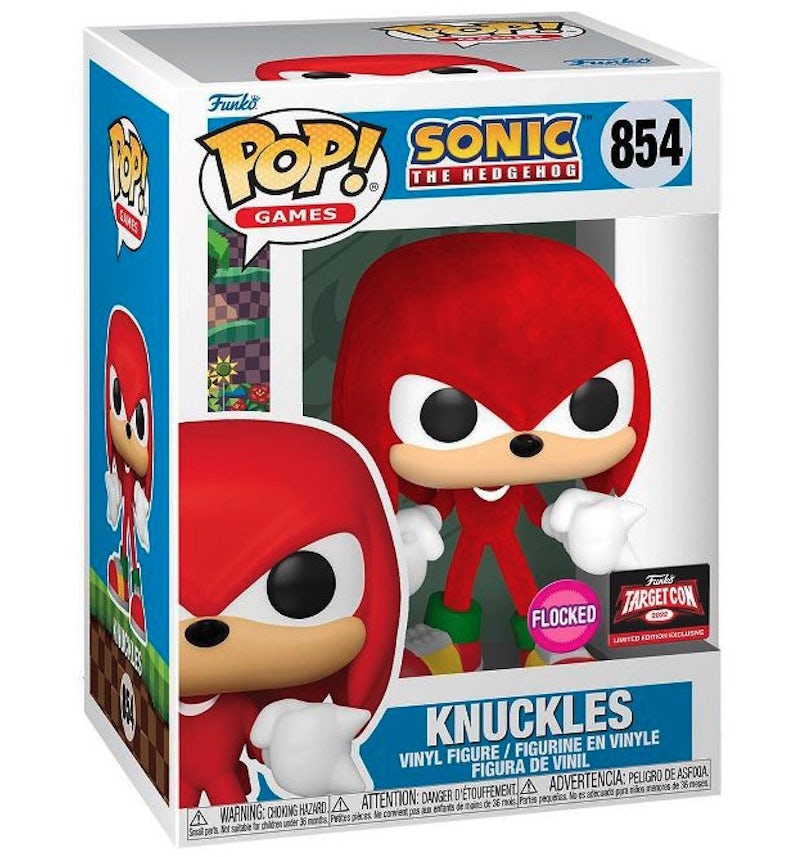Funko POP! Games: Sonic the Hedgehog - Knuckles 854 (FLOCKED) (Target Con 2022 Exclusive)