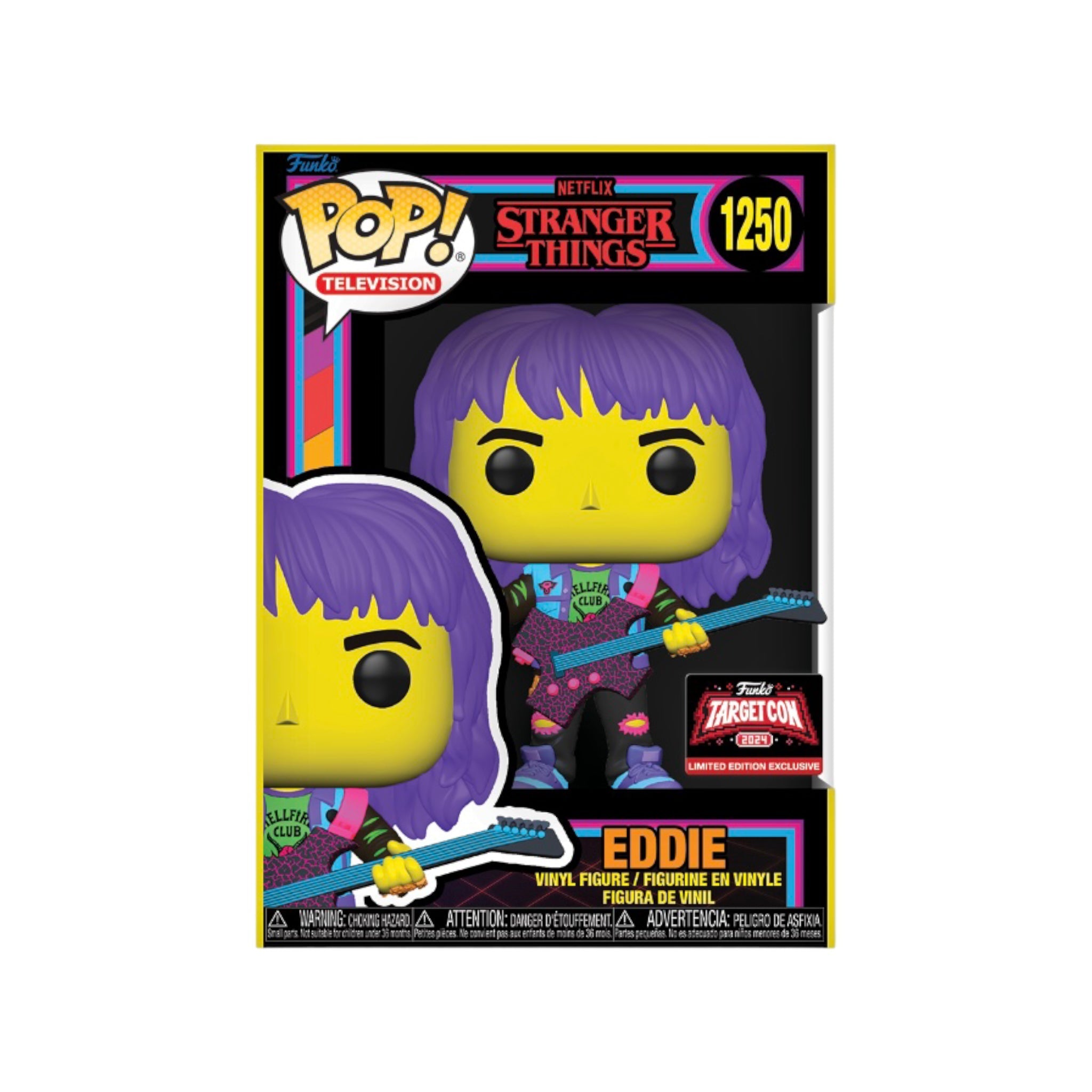 Funko POP! Television: Stranger Things - Eddie 1250 (BLACKLIGHT) (Target Con 2024 Exclusive)