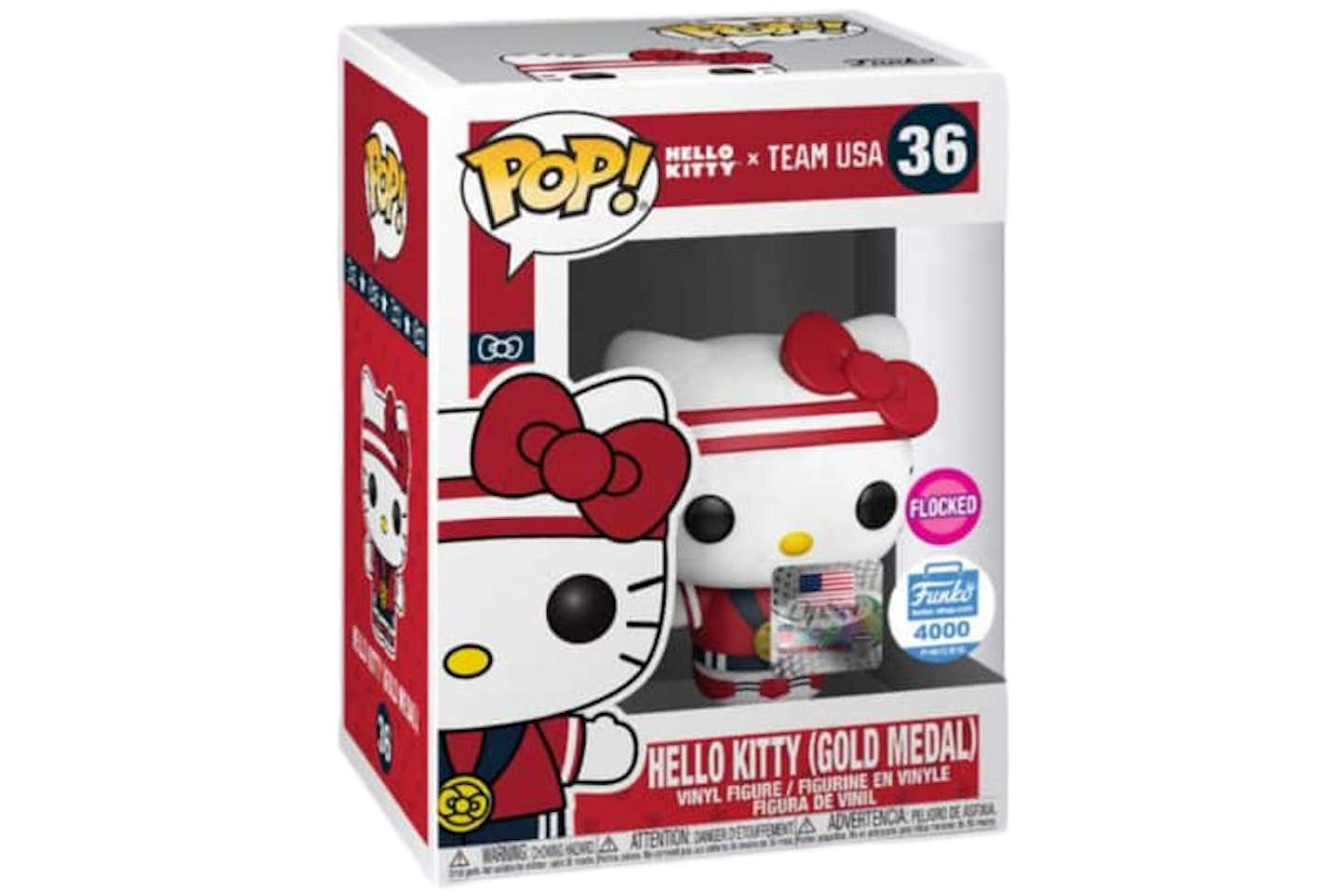 Funko POP! Hello Kitty x Team USA - Hello Kitty (Gold Medal) 36 (Flocked) (Funko LE 4000 PCS)