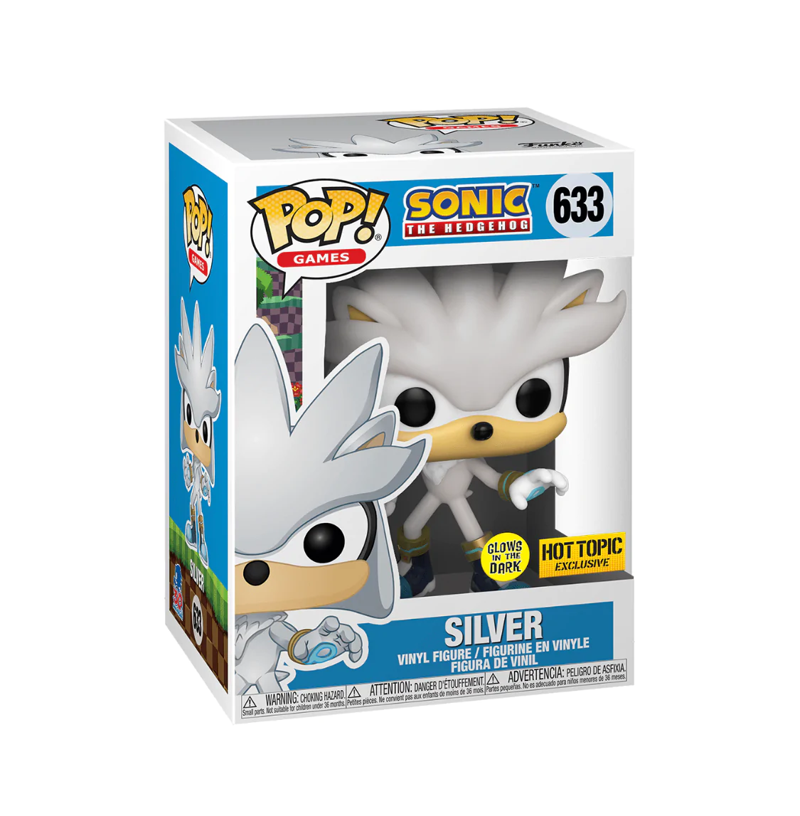 Funko POP! Games: Sonic the Hedgehog - Silver 633 (Glows in the Dark) (Hot Topic Exclusive)