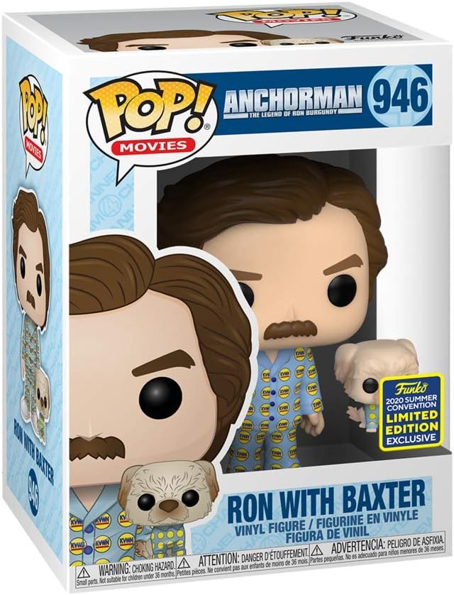 Funko POP! Movies: Anchorman - Ron with Baxter 946 (Funko 2020 Summer Convention LE)
