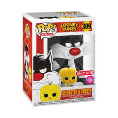 Funko POP! Animation: Looney Tunes - Sylvester & Tweety 309 (Only at Target) (FLOCKED)